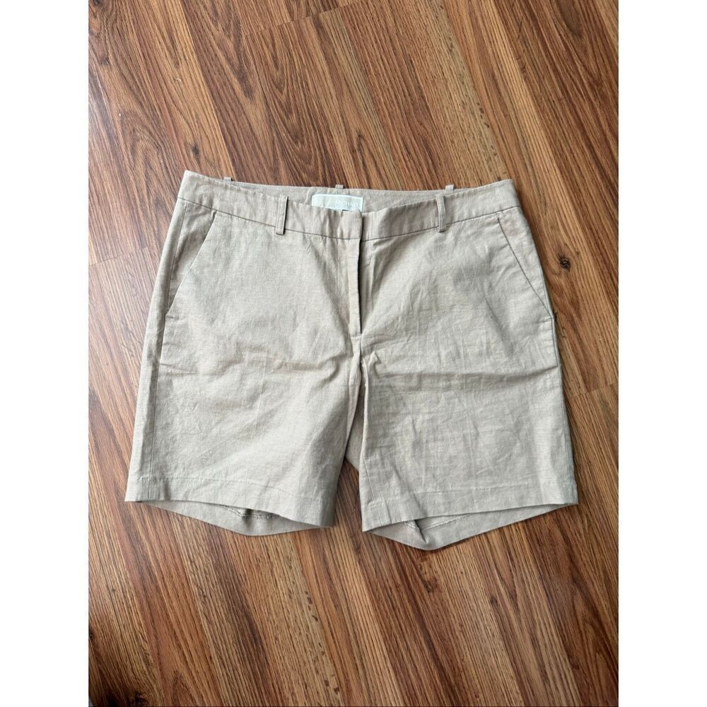 MICHAEL Michael Kors Women’s Linen Blend Bermuda Shorts Light Beige Size 6